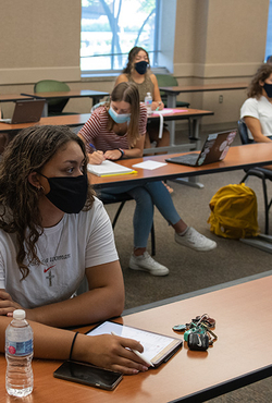 Students in classroom with masks on