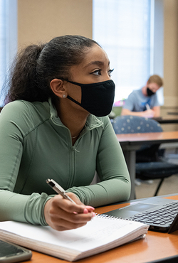 Student in classroom