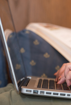 Student on computer