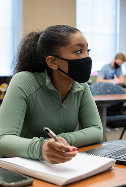 Student in classroom