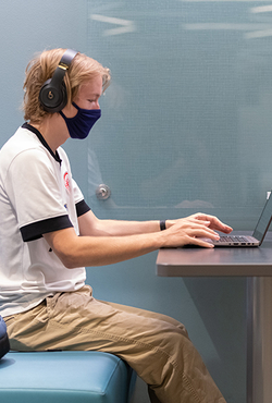 Student wearing a mask