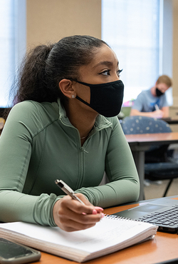 Student in classroom