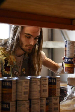 Student sorts donations