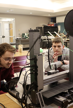 Students working in lab