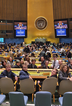 UIS students on the UN floor