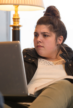 Student learning on computer