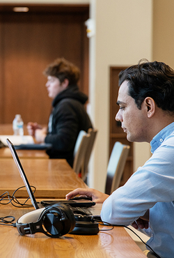 Student using computer