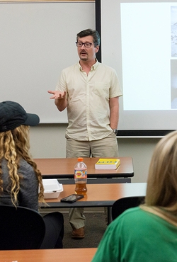 Professor teaching class