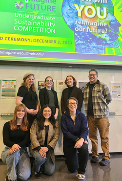 Group of UIS students posing for a photo at the awards ceremony