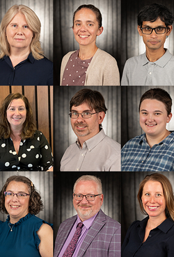 Photos of nine new faculty members