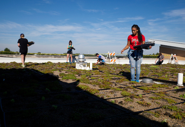 students working green roof