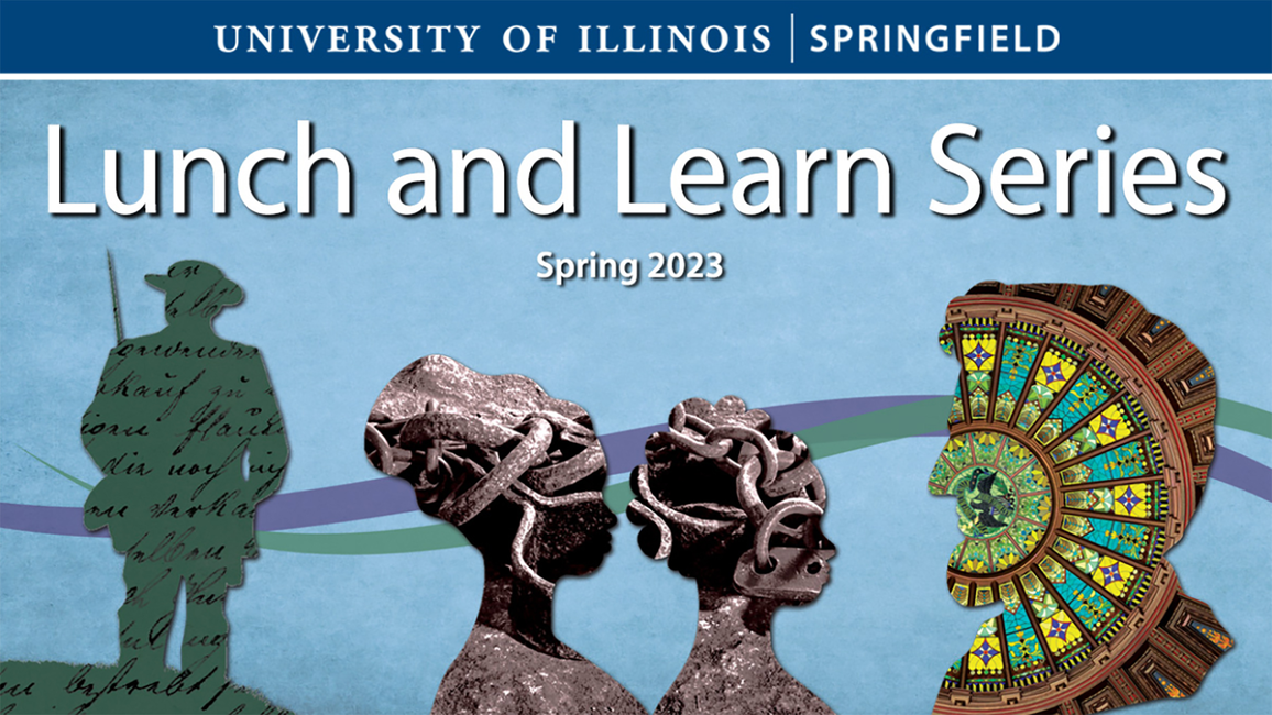 Graphic with text "Lunch and Learn Series Spring 2023"