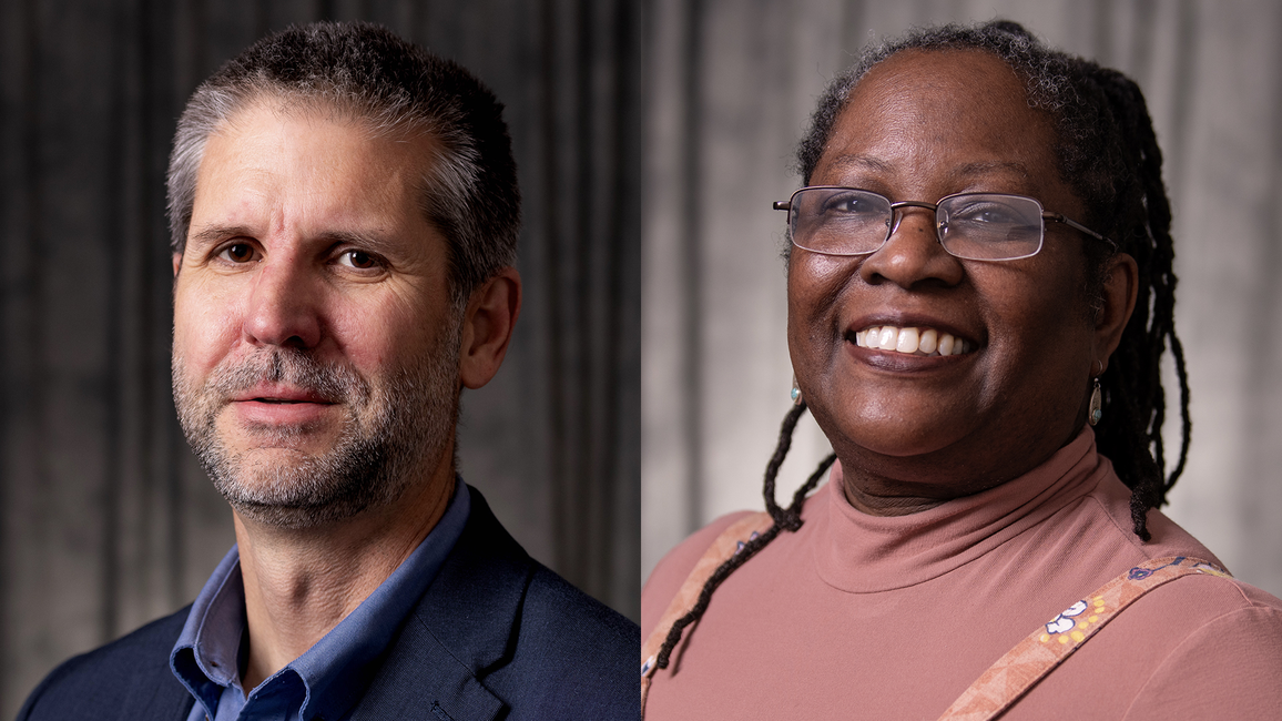 Headshot photos of Devin Hunter and Lesa Johnson