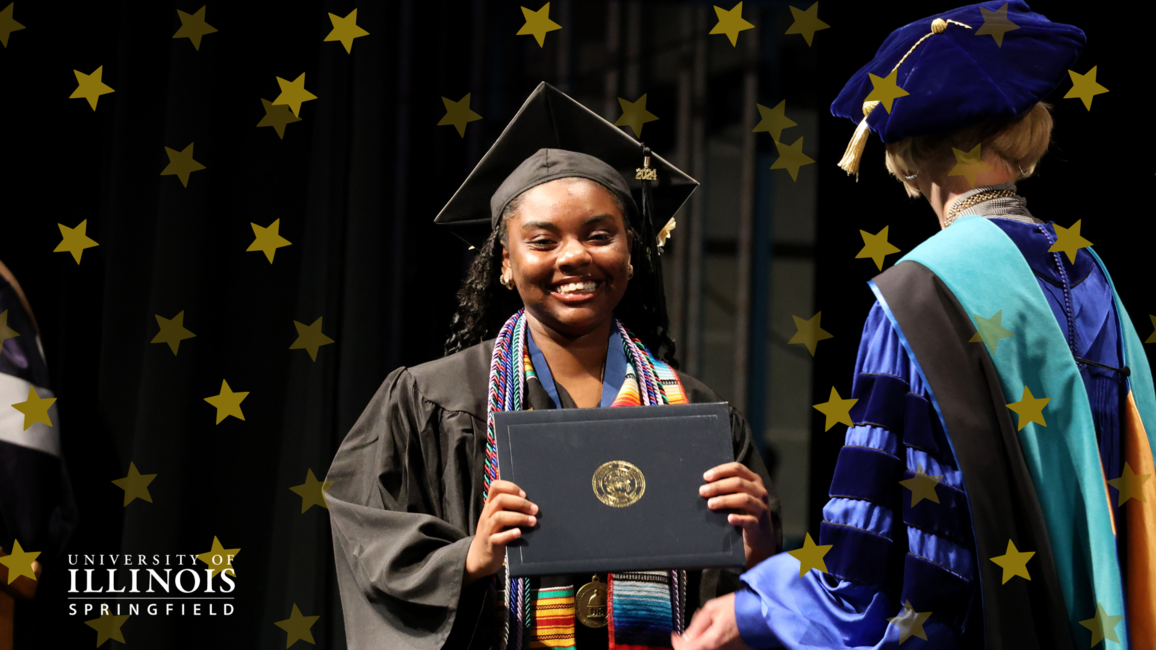 A student at commencement.