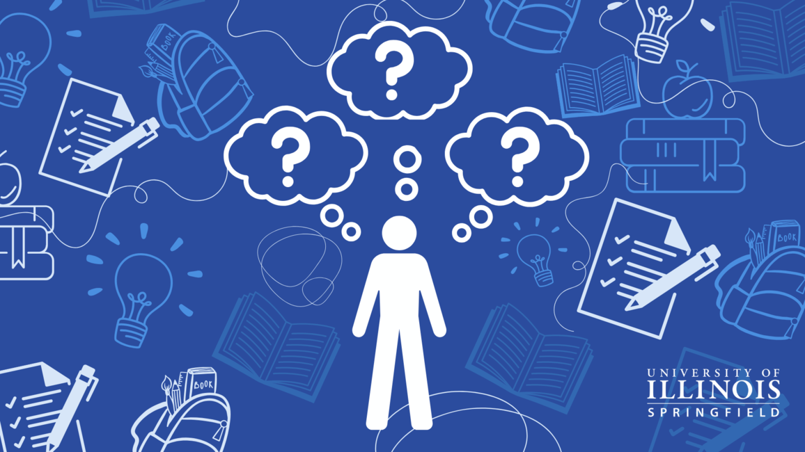 A stick figure with questions in thought bubbles.