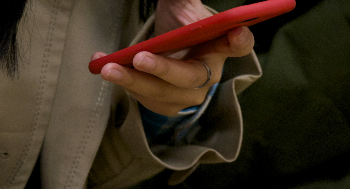 a person holding their phone