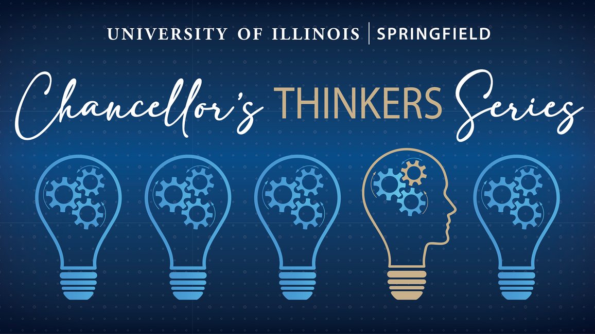 Chancellor's Thinkers Series logo with lightbulbs and gears.