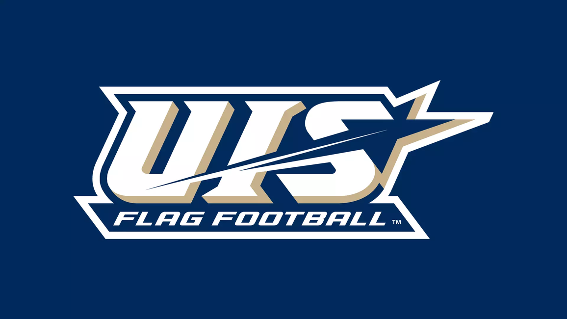UIS Athletics Flag Football logo on blue background