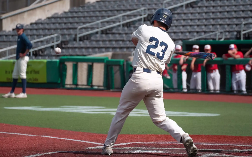 Kody Morton batting at conference tournament