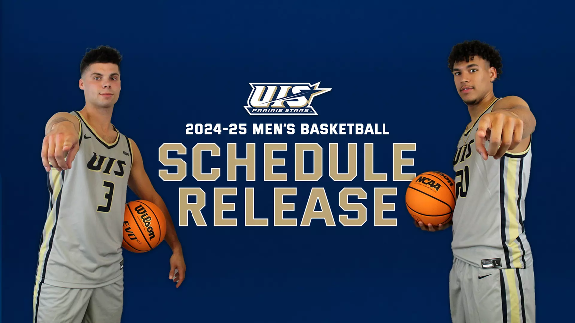 2024-25 Men's Basketball Schedule Release. Photos of Max Kenner and Evan Altman