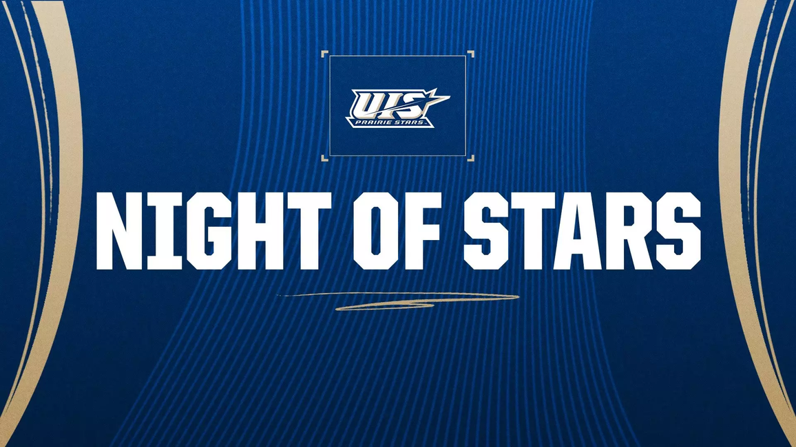 Night of Stars graphic. Navy and gold accents