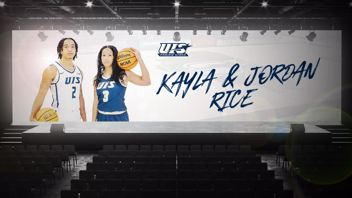 An edit of Kayla & Jordan Rice on the big screen at the front of a theater