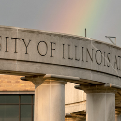 rainbow over colonnade