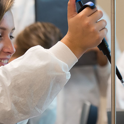 students in a biology lab