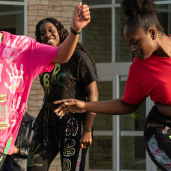 students dancing