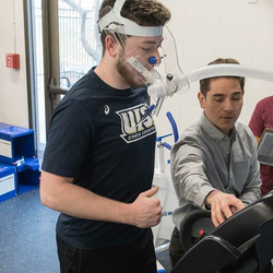 student on treadmill