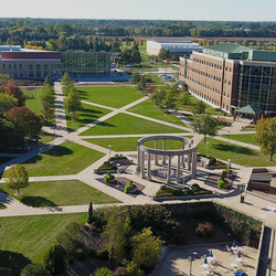 drone shot of quad