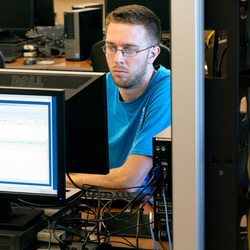 students at computers
