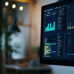 data on a computer screen