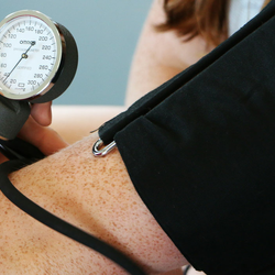 blood pressure being measured