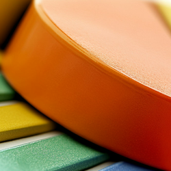 3d blocks the represent common pie and bar graphs