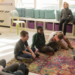 teacher with k12 students