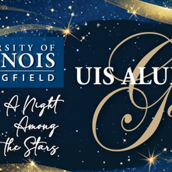 University of Illinois Springfield Alumni Gala, starry background.