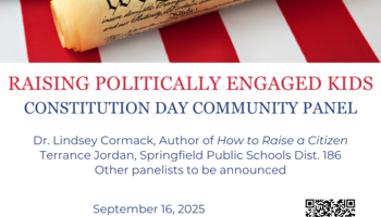 Constitution Day Community Panel flyer with registration QR code