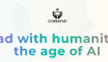 Silhouettes with gradient hues and a central black logo.