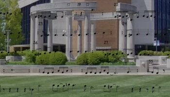 UIS Colonnade with Musical Notes as Decoration