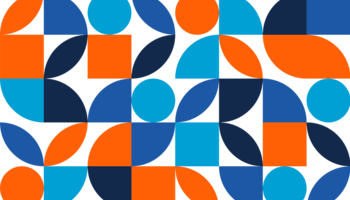 Red, blue, black geometric abstract pattern.