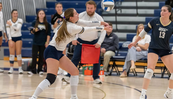 Kendall Johnson #14. Volleyball vs. Upper Iowa University Friday, November 7, 2025.