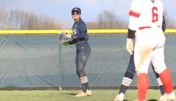 Malia Bender playing center field