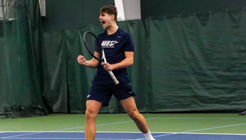 UIS Tennis Player Miran Todorovic celebrates a point