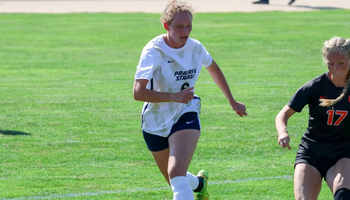 Anna Schurz playing soccer