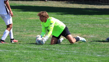 Landon Amick in goal