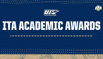 ITA ACADEMIC AWARDS GRAPHIC, BLUE BACKGROUND WITH GOLD ACCENTS. UIS AND ITA LOGOS