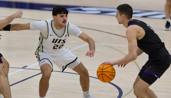 Colin Schuler playing basketball