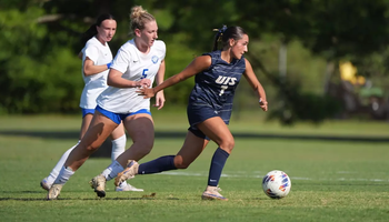 Sophia Davila playing soccer at UIS