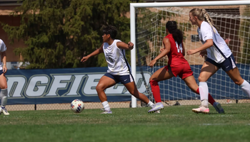 Ellie Mejia playing soccer